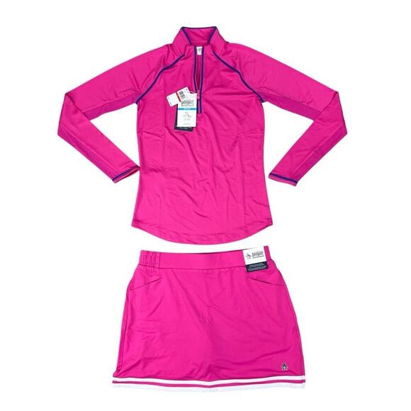 Original Penguin Skirt Set Womens XS/S Cheeky Pink Long Sleeve Skort Performance - Picture 1 of 12